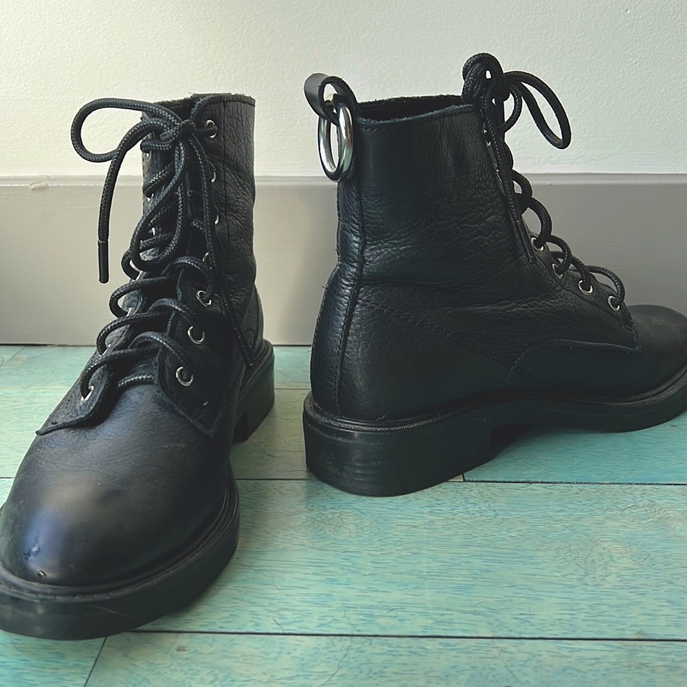 Black Dolce Vita Lace-Up Boots, Size 8.5